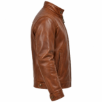 Nomad Cognac Brown Men's Aviator Leather Jacket | Blackstone Jackets
