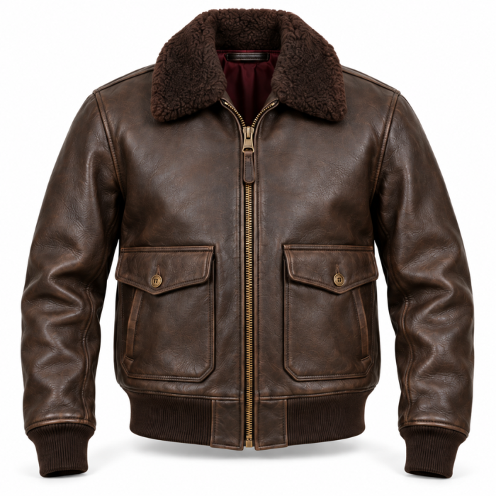 Aero Seal Brown Men's G-1 Flight Leather Jacket | Blackstone Jackets