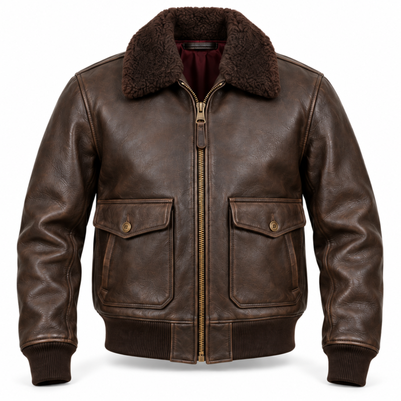 Aero Seal Brown Men's G-1 Flight Leather Jacket | Blackstone Jackets