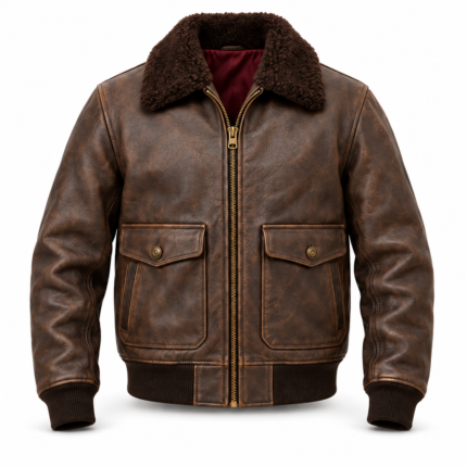 Atlas Distressed Seal Brown Men's G-1 Flight Leather Jacket | Blackstone Jackets
