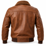 Orion Light Tobacco Brown Men's Aviator Leather Jacket | Blackstone Jackets