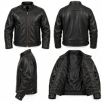 Canyon Black Men's Aviator Leather Jacket | Blackstone Jackets
