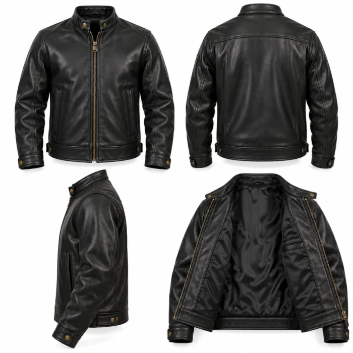 Canyon Black Men's Aviator Leather Jacket | Blackstone Jackets