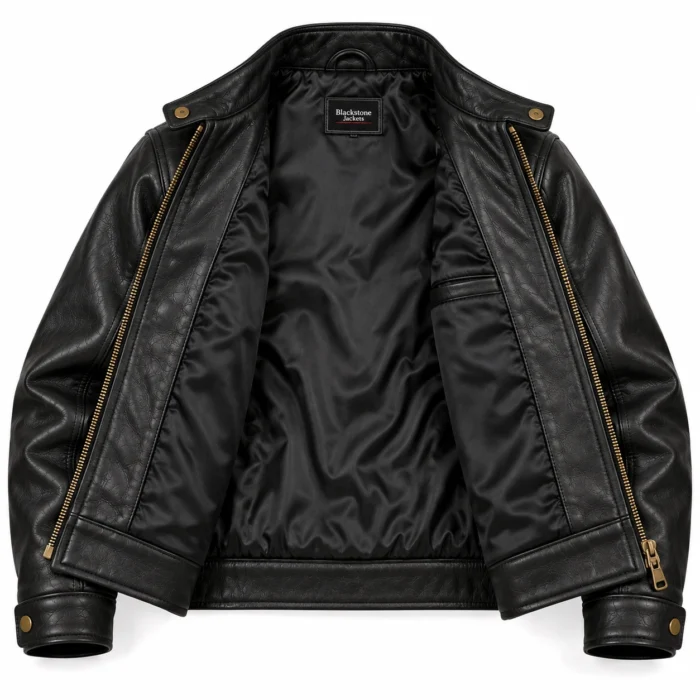 Canyon Black Men's Aviator Leather Jacket | Blackstone Jackets