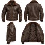 Captain Seal Brown Men's Aviator Leather Jacket | Blackstone Jackets