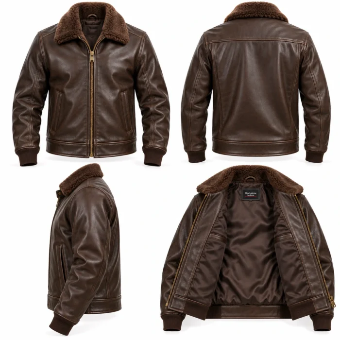 Captain Seal Brown Men's Aviator Leather Jacket | Blackstone Jackets