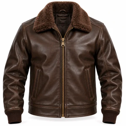 Captain Seal Brown Men's Aviator Leather Jacket | Blackstone Jackets