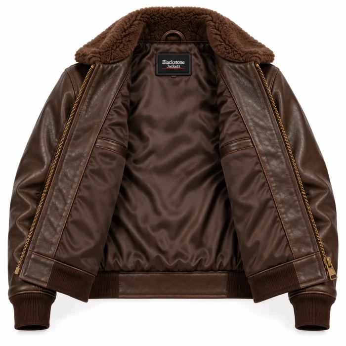 Captain Seal Brown Men's Aviator Leather Jacket | Blackstone Jackets