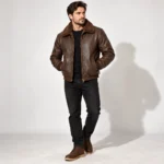 Captain Seal Brown Men's Aviator Leather Jacket | Blackstone Jackets