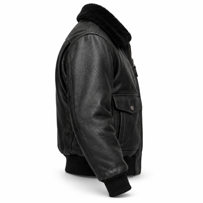 Archer Black Men's G-1 Flight Leather Jacket | Blackstone Jackets