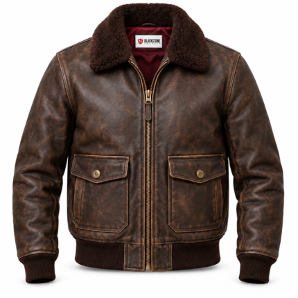 Captain Distressed Seal Brown Men's G-1 Flight Leather Jacket | Blackstone Jackets