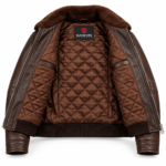 Ranger Espresso Brown Men's Aviator Leather Jacket | Blackstone Jackets