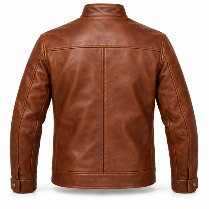 Nomad Cognac Brown Men's Aviator Leather Jacket | Blackstone Jackets