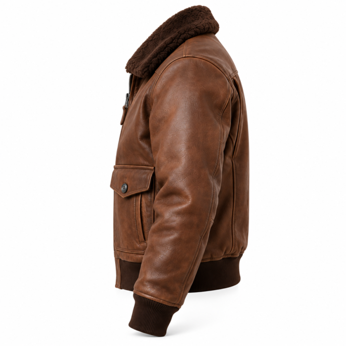 Beacon Medium Brown Men's G-1 Flight Leather Jacket | Blackstone Jackets