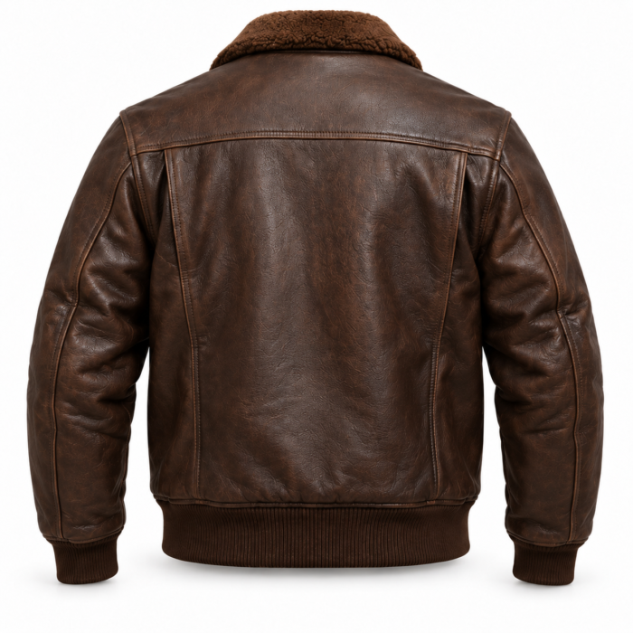 Ranger Espresso Brown Men's Aviator Leather Jacket | Blackstone Jackets