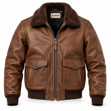 Beacon Medium Brown Men's G-1 Flight Leather Jacket | Blackstone Jackets