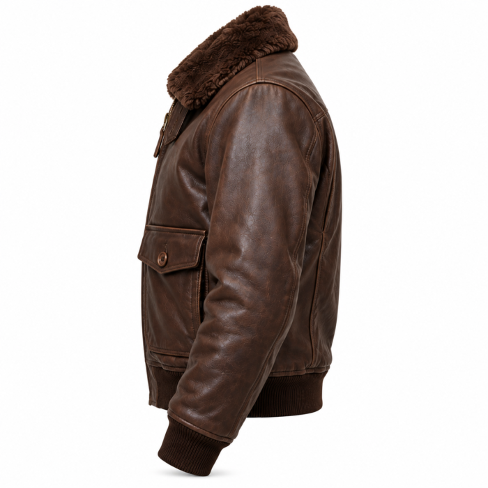 Ranger Espresso Brown Men's G-1 Flight Leather Jacket | Blackstone Jackets