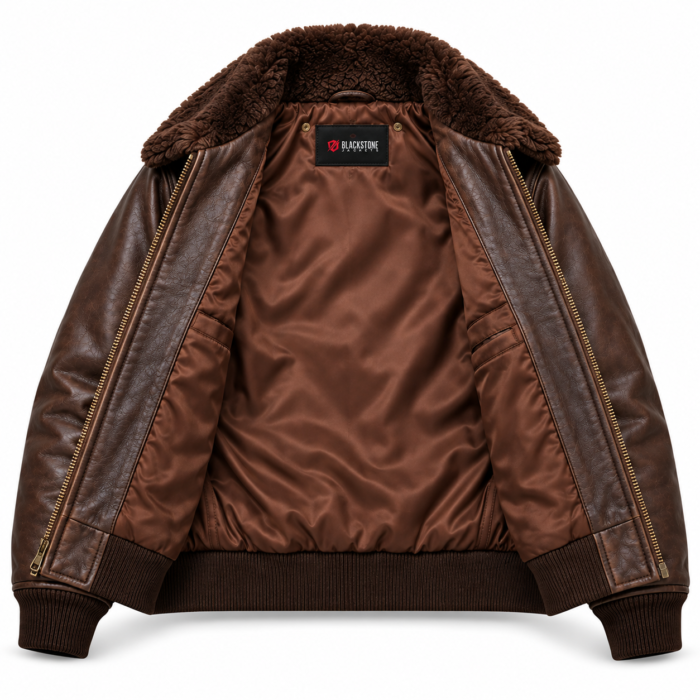 Ranger Espresso Brown Men's G-1 Flight Leather Jacket | Blackstone Jackets
