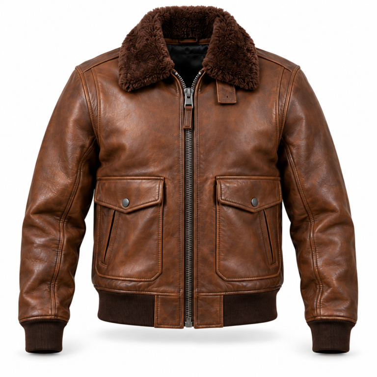 Liberty Medium Brown Men's G-1 Flight Leather Jacket | Blackstone Jackets