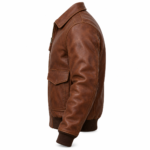 Beacon Medium Brown Men's A-2 Flight Leather Jacket | Blackstone Jackets
