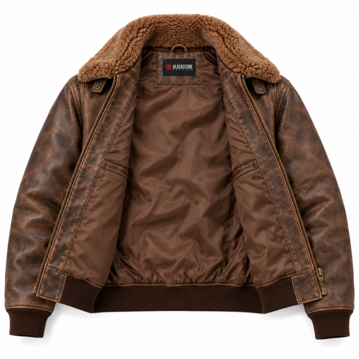 Liberty Distressed Brown Men's Classic Flight Leather Jacket | Blackstone Jackets