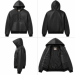 Avirex Black Leather Hooded Bomber Jacket | Blackstone Jackets
