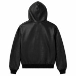 Avirex Black Leather Hooded Bomber Jacket | Blackstone Jackets