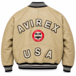 Avirex Normandy Campaign Cream Leather Bomber Jacket | Blackstone Jackets
