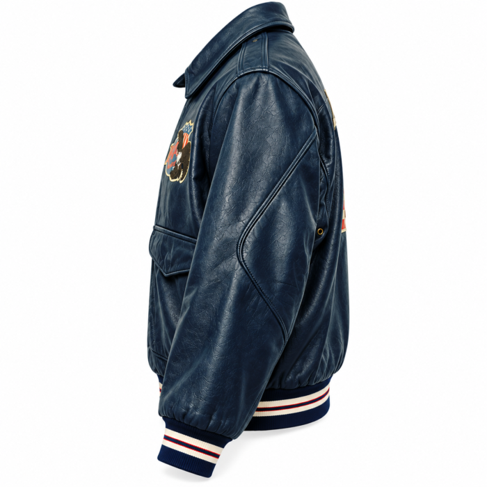 Tuskegee Airmen Navy Blue Leather Flight Bomber Jacket | Blackstone Jackets
