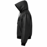 Avirex Black Leather Hooded Bomber Jacket | Blackstone Jackets