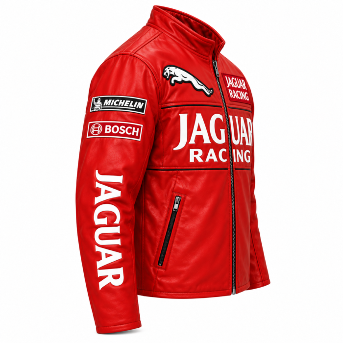 Premium Men’s Red Jaguar Racing Leather Jacket – Blackstone Jackets
