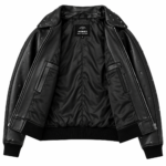 Avirex Black Studded Men’s Leather Bomber Jacket | Blackstone Jackets