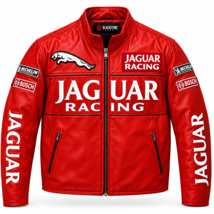 Premium Men’s Red Jaguar Racing Leather Jacket – Blackstone Jackets