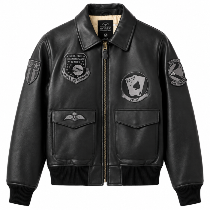 3.2 avirex jacket (2) Avirex Men’s Black Leather Flight Bomber Jacket | Blackstone Jackets