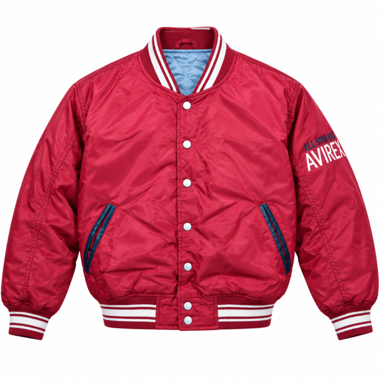 Avirex All Star Bay Red Bomber Jacket with Blue Quilted Lining | Blackstone Jackets