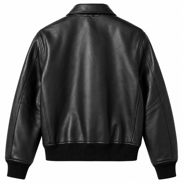Avirex Men’s Black Leather Flight Bomber Jacket | Blackstone Jackets