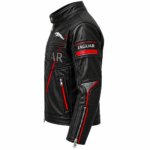 Jaguar Black Racing Leather Jacket with Red Accents | Blackstone Jackets