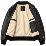 Avirex Men’s Black Leather Flight Bomber Jacket | Blackstone Jackets