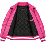 Avirex Pink Leather Bomber Jacket USA Logo | Blackstone Jackets