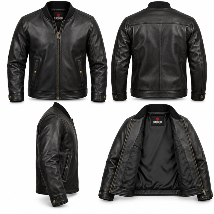 Aero Black Men's Classic Flight Leather Jacket | Blackstone Jackets