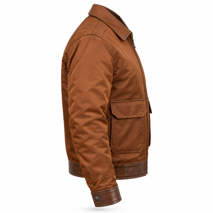 Maverick Cognac Brown Men's Classic Flight Jacket | Blackstone Jackets