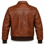 Maverick Russet Brown Men's A-2 Flight Leather Jacket | Blackstone Jackets