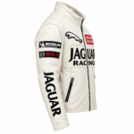 Jaguar Racing White Leather Racer Jacket | Blackstone Jackets