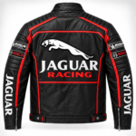 Jaguar Racing Black & Red Leather Racer Jacket | Blackstone Jackets