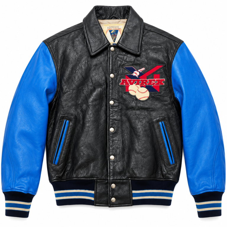 Avirex 1977 Leather Varsity Jacket — front view