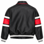 Avirex Black and Red Leather Racing Varsity Bomber Jacket | Blackstone Jackets