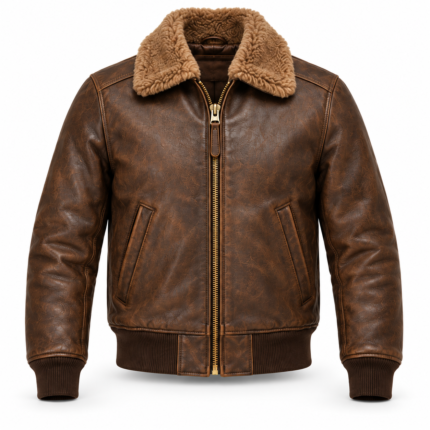 Liberty Distressed Brown Men's Classic Flight Leather Jacket | Blackstone Jackets