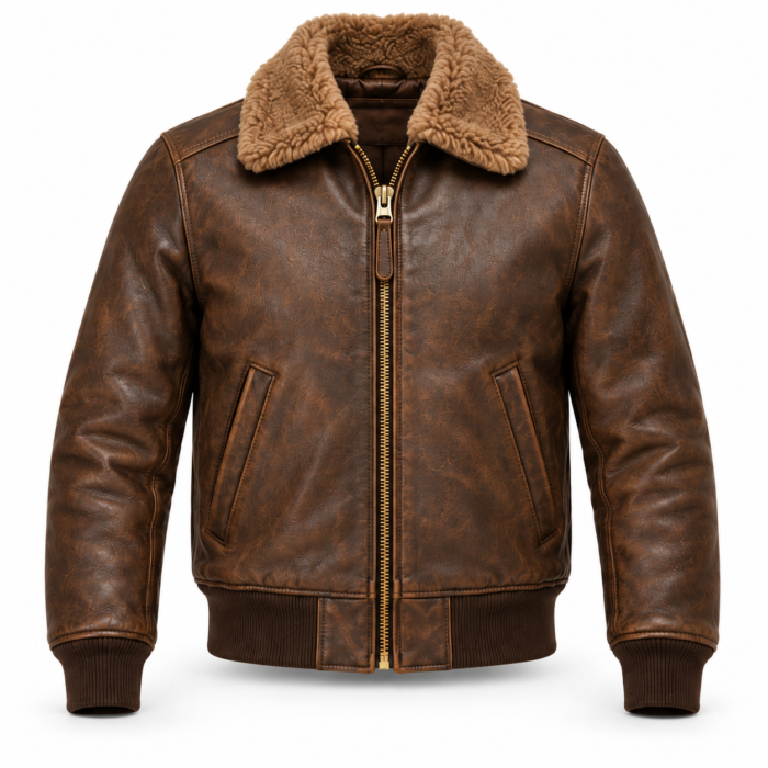 Liberty Distressed Brown Men's Classic Flight Leather Jacket | Blackstone Jackets