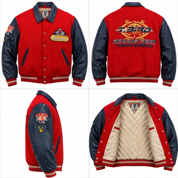 Avirex T-Bird Red & Navy Varsity Jacket | Blackstone Jackets