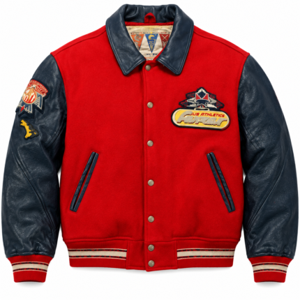 Avirex T-Bird Red & Navy Varsity Jacket | Blackstone Jackets